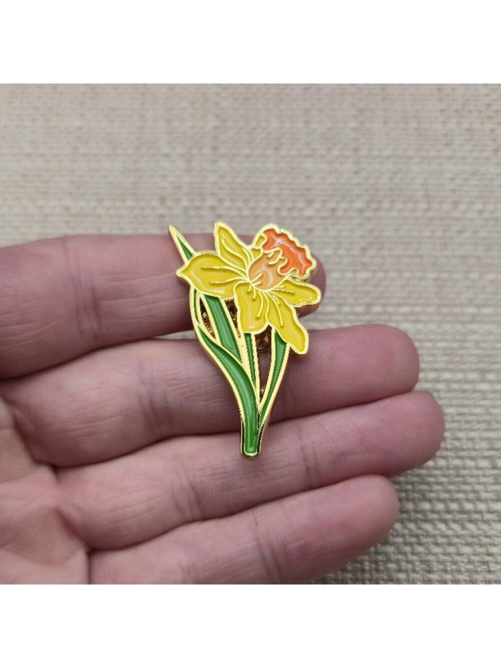 Yellow Daffodil Jonquil Enamel Pin | Cute Floral Spring Flower Badge A8613